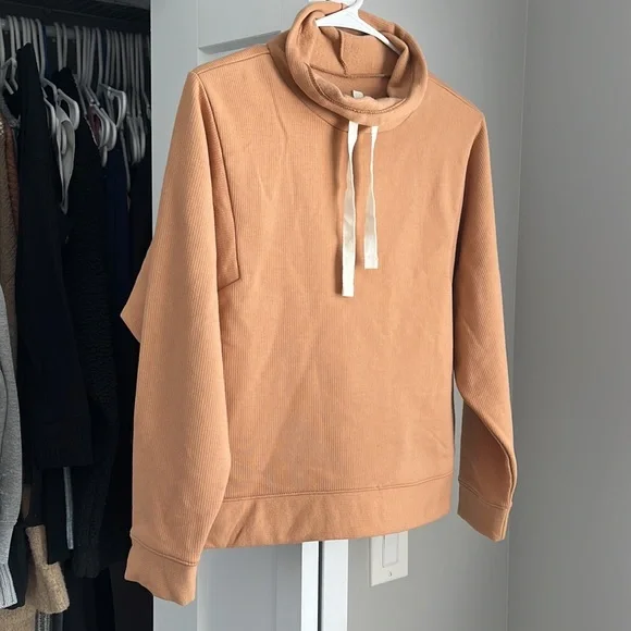 Madewell Loungewear Rust Cowlneck Sweatshirt, NWOT - Picture 2 of 7